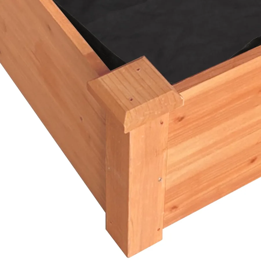 Lit surélevé de jardin doublure 240x120x25 cm bois massif sapin - 7