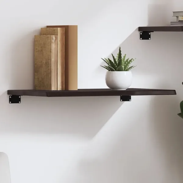 Étagère murale marron foncé 60x40x2 cm bois chêne massif traité