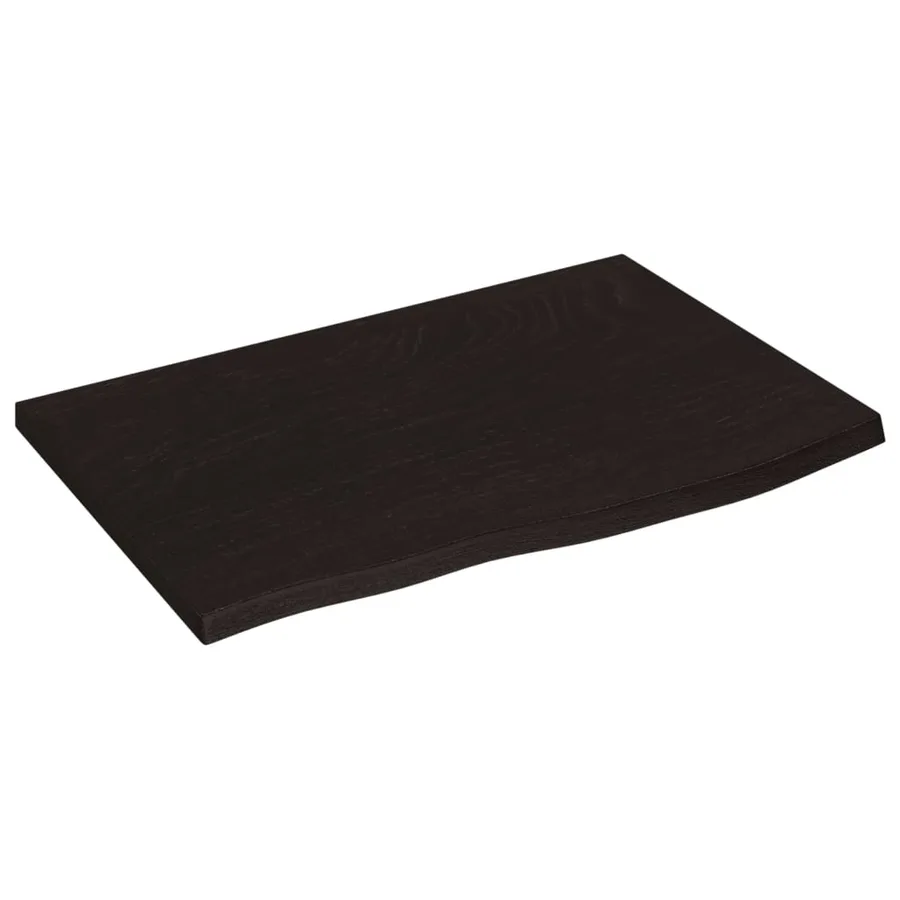 Étagère murale marron foncé 60x40x2 cm bois chêne massif traité - 2