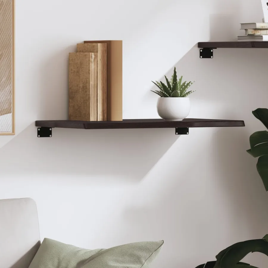 Étagère murale marron foncé 60x40x2 cm bois chêne massif traité - 3