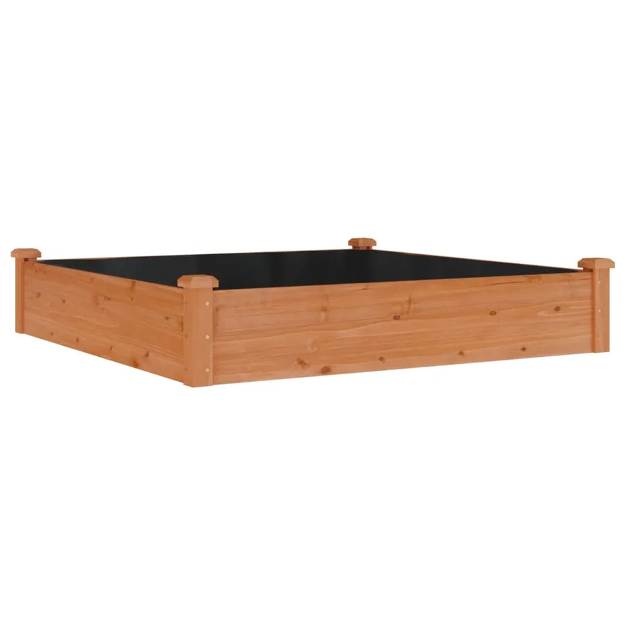 Lit surélevé de jardin doublure 120x120x25 cm bois massif sapin - 2