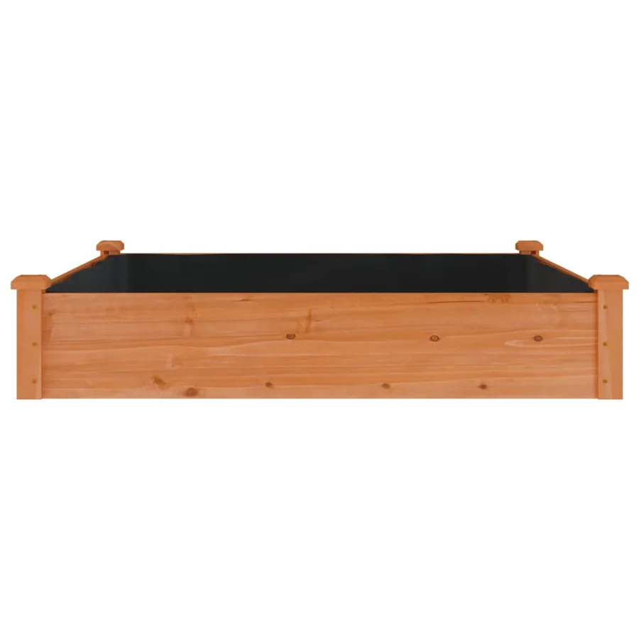 Lit surélevé de jardin doublure 120x120x25 cm bois massif sapin - 4