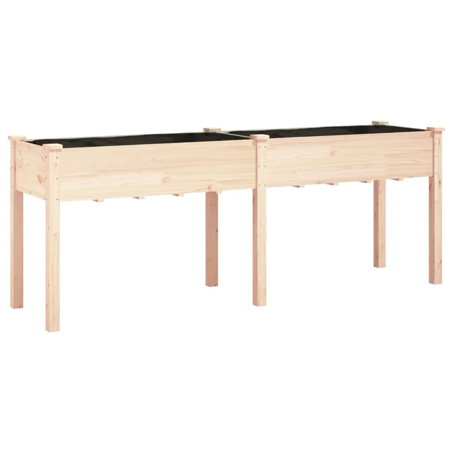 Jardinière avec doublure 203x53x76 cm bois massif de sapin - 2