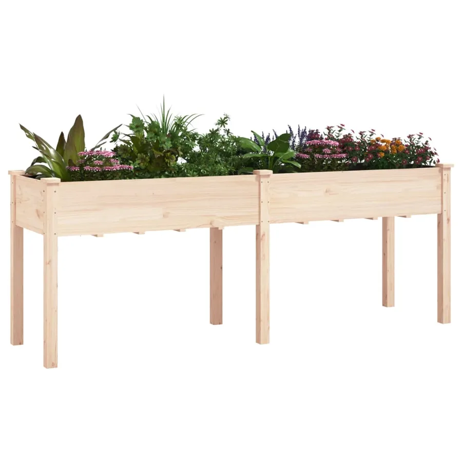 Jardinière avec doublure 203x53x76 cm bois massif de sapin - 3