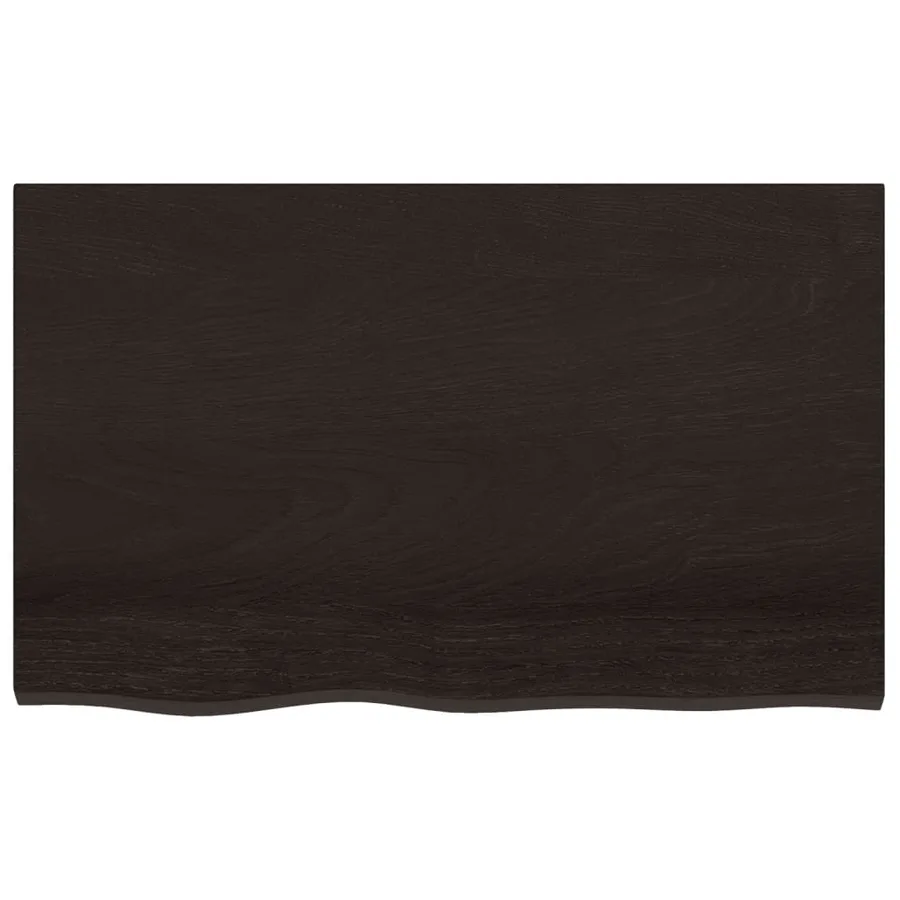 Étagère murale marron foncé bois chêne massif traité - 4
