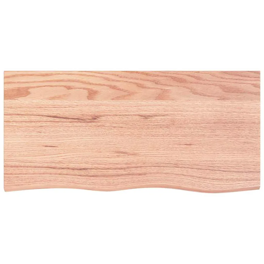 Étagère murale marron clair bois chêne massif traité - 4
