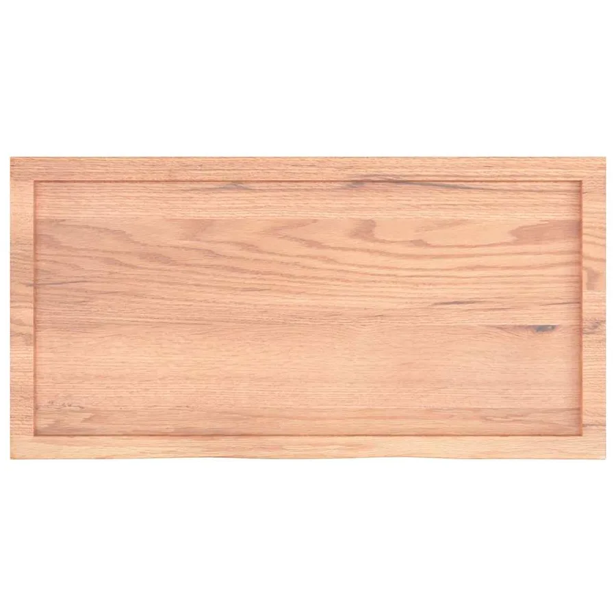 Étagère murale marron clair bois chêne massif traité - 6