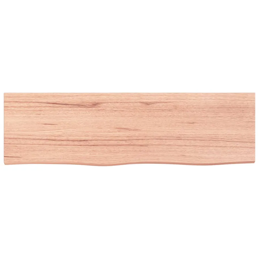 Étagère murale marron clair bois chêne massif traité - 4