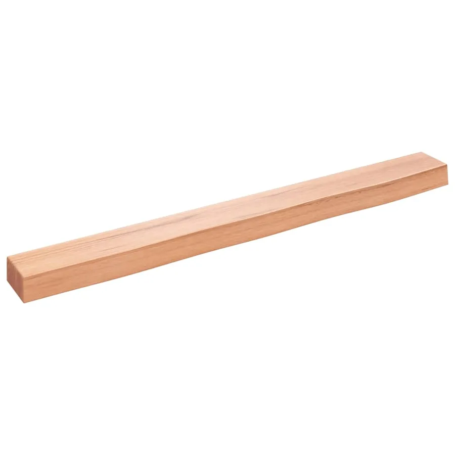 Étagère murale marron clair 100x10x6cm bois chêne massif traité - 2