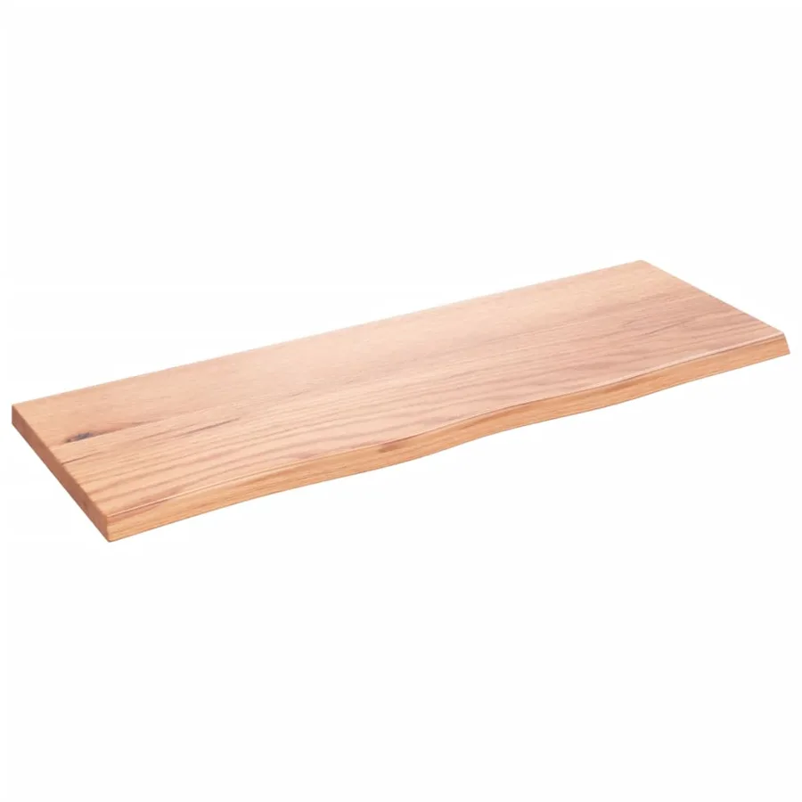 Étagère murale marron clair 80x30x2 cm bois chêne massif traité - 2