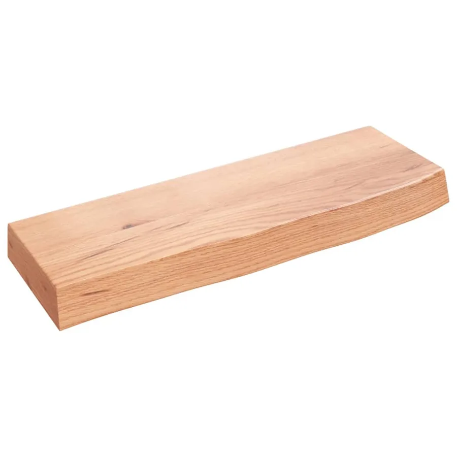 Étagère murale marron clair 60x20x6 cm bois chêne massif traité - 2