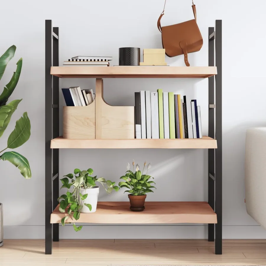 Étagère murale 80x60x(2-6) cm bois de chêne massif non traité - 3