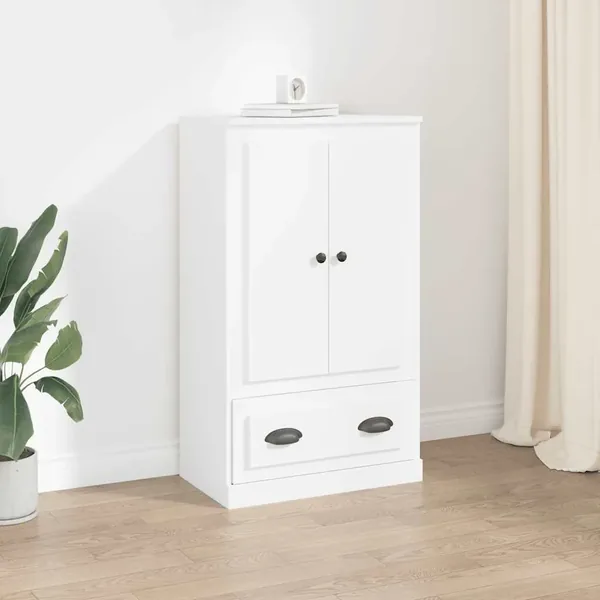Buffet haut blanc 60x35,5x103,5 cm bois d'ingénierie