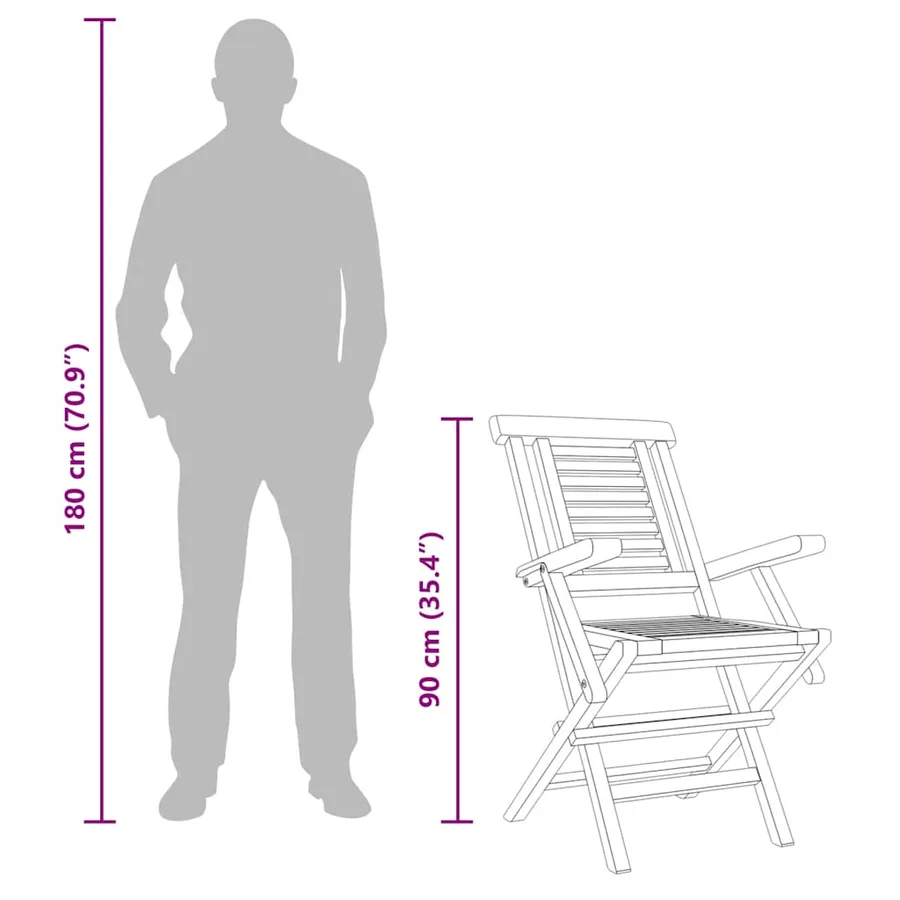 Chaises de jardin pliantes lot de 2 56x63x90cm bois massif teck - 9