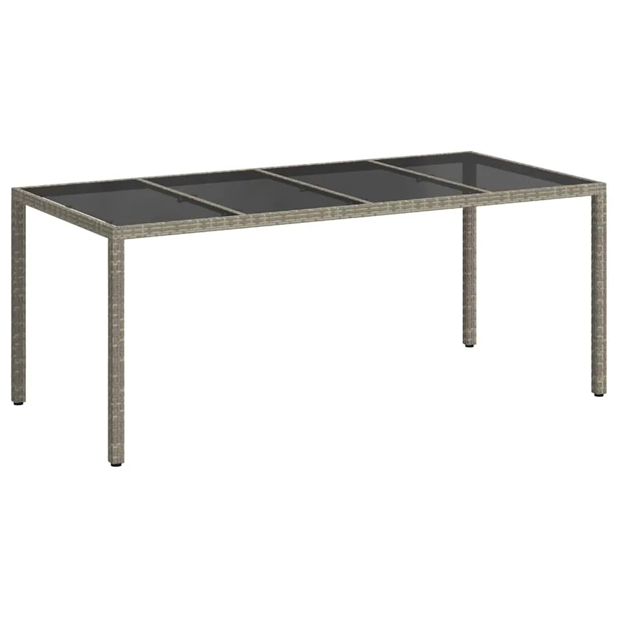 Table de Jardin Gris 190 x 90 x 75 cm polyrotin - 2