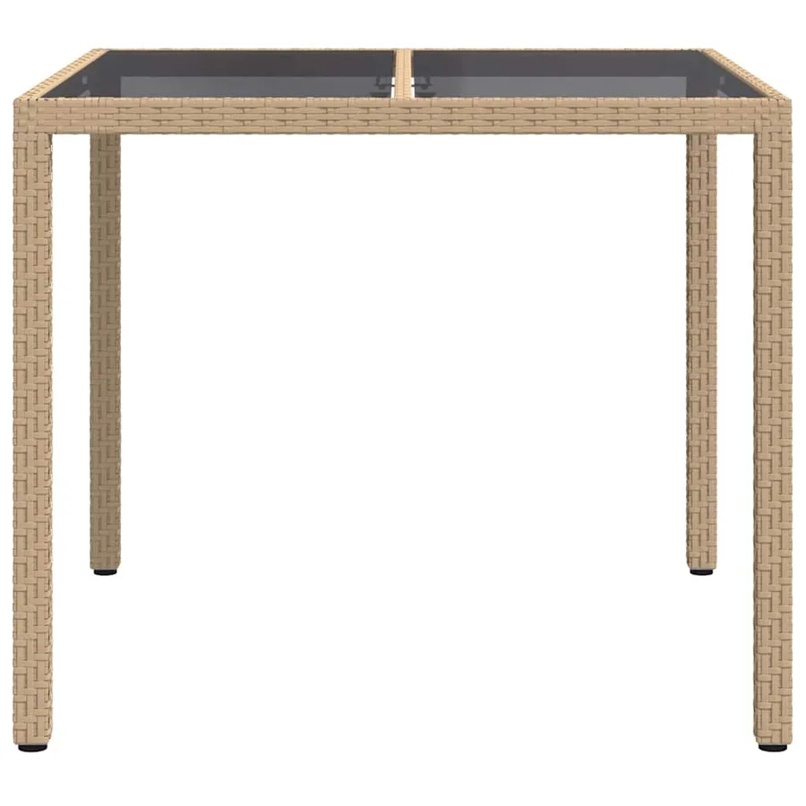 Table de Jardin Beige 90 x 90 x 75 cm polyrotin - 3