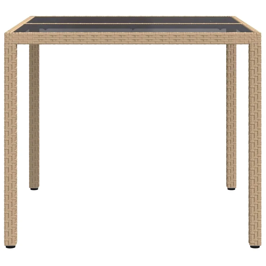 Table de Jardin Beige 90 x 90 x 75 cm polyrotin - 4