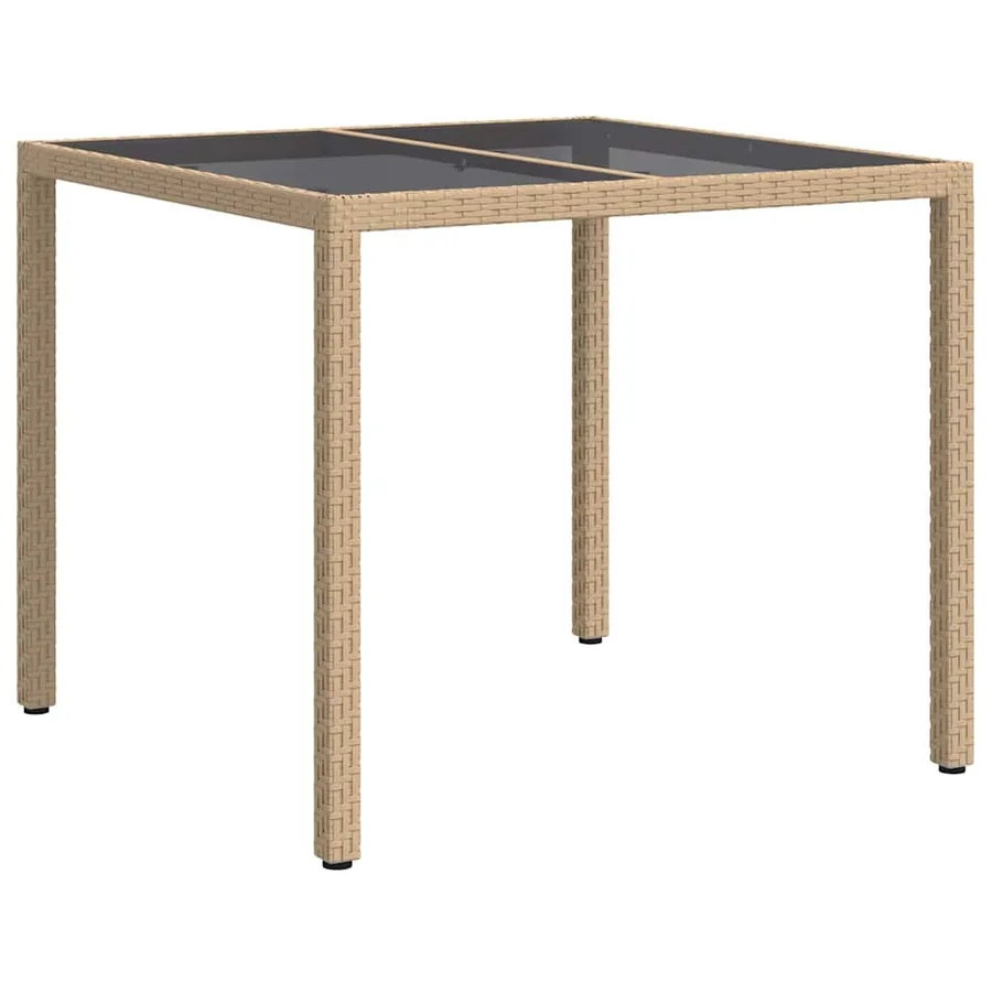 Table de Jardin Beige 90 x 90 x 75 cm polyrotin - 5