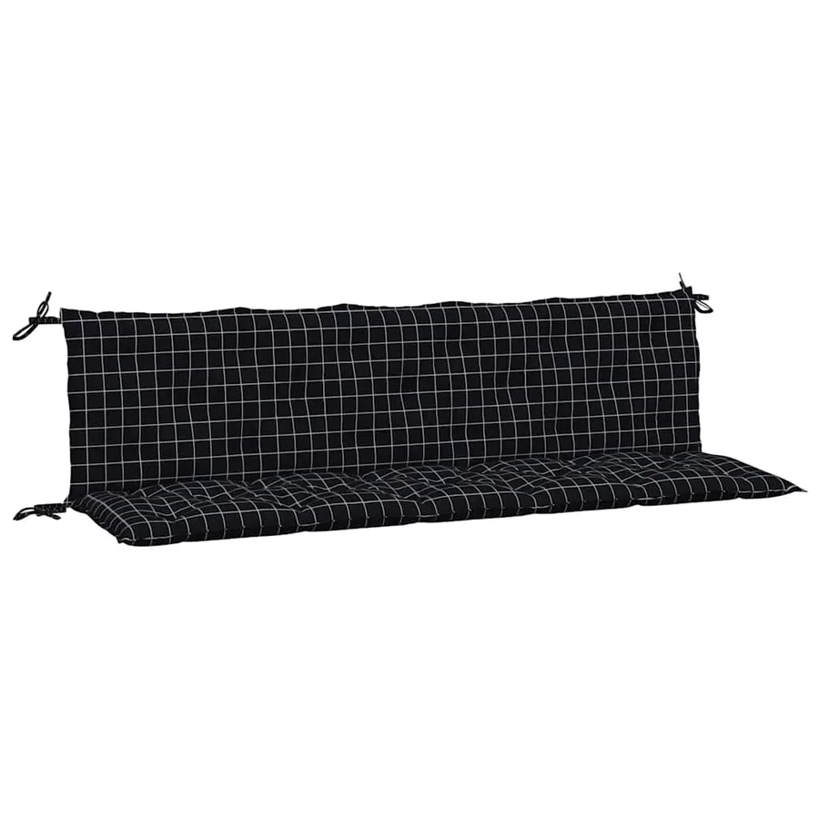 Coussins de banc de jardin lot de 2 motif à carreaux noir - 2