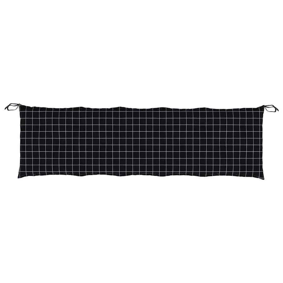 Coussins de banc de jardin lot de 2 motif à carreaux noir - 5