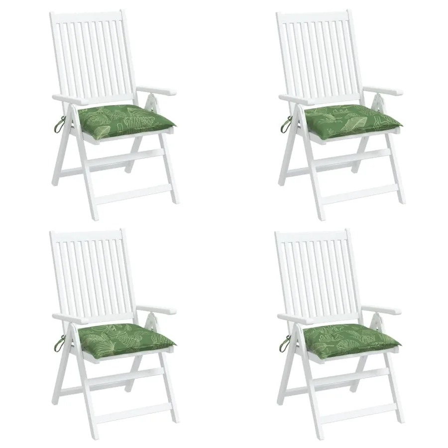 Coussins de chaise lot de 4 à motif de feuilles 50x50x7cm tissu - 4