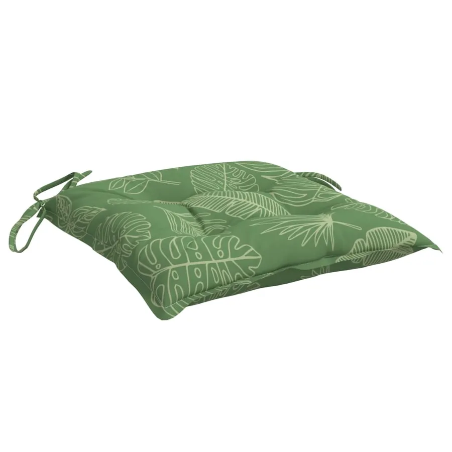 Coussins de chaise lot de 4 à motif de feuilles 50x50x7cm tissu - 5