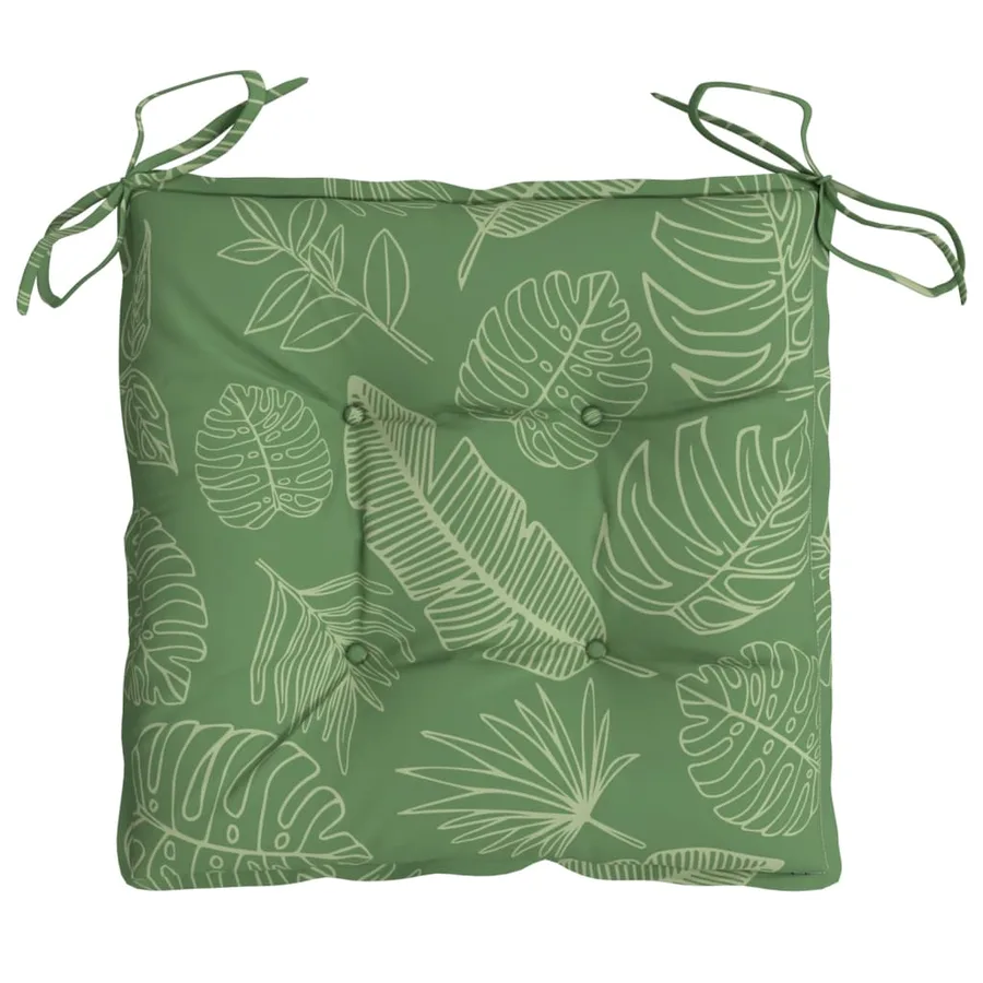 Coussins de chaise lot de 4 à motif de feuilles 50x50x7cm tissu - 6
