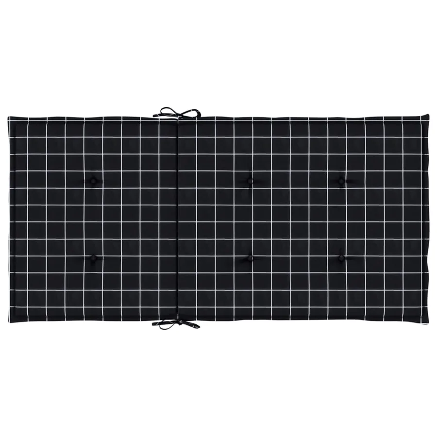 Coussins de chaise à dossier bas lot de 2 noir à carreaux tissu - 7