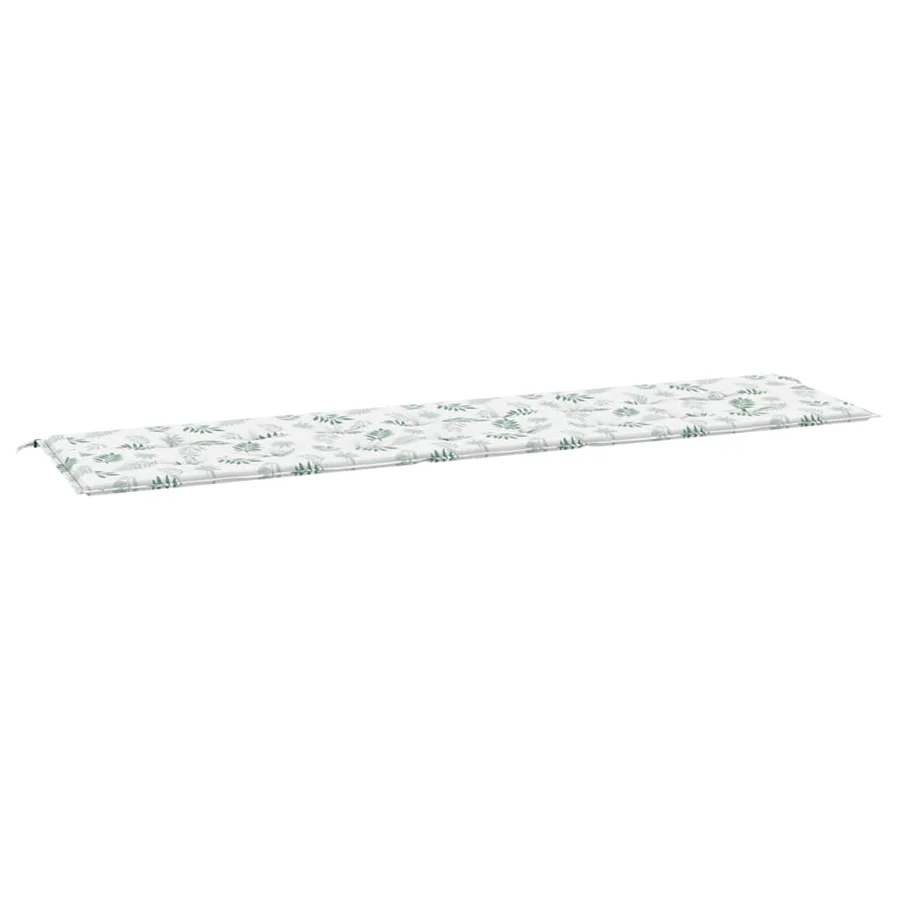 Coussin de banc de jardin motif de feuilles 200x50x3 cm tissu - 2