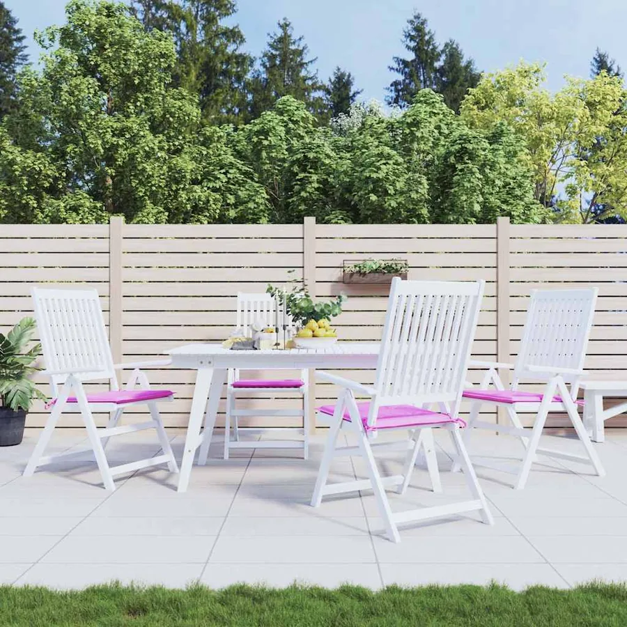 Coussins de chaise de jardin lot de 4 rose 50x50x4 cm tissu