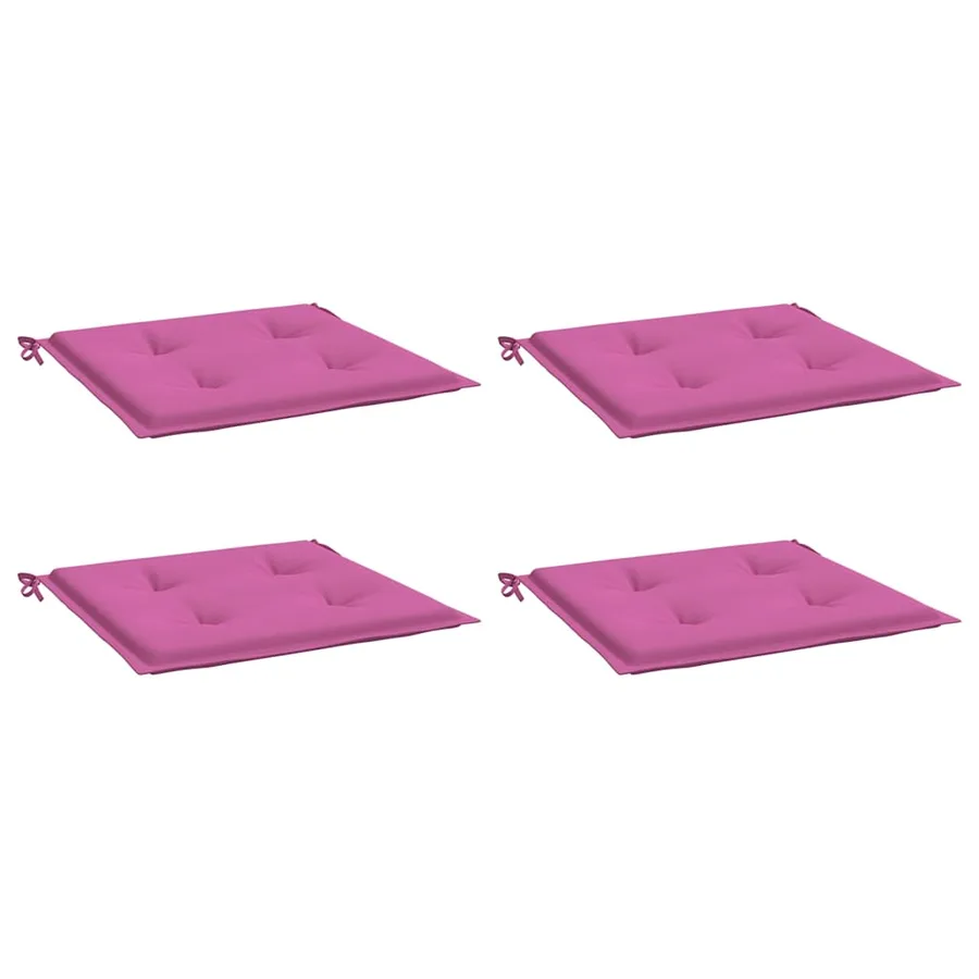 Coussins de chaise de jardin lot de 4 rose 50x50x4 cm tissu - 3