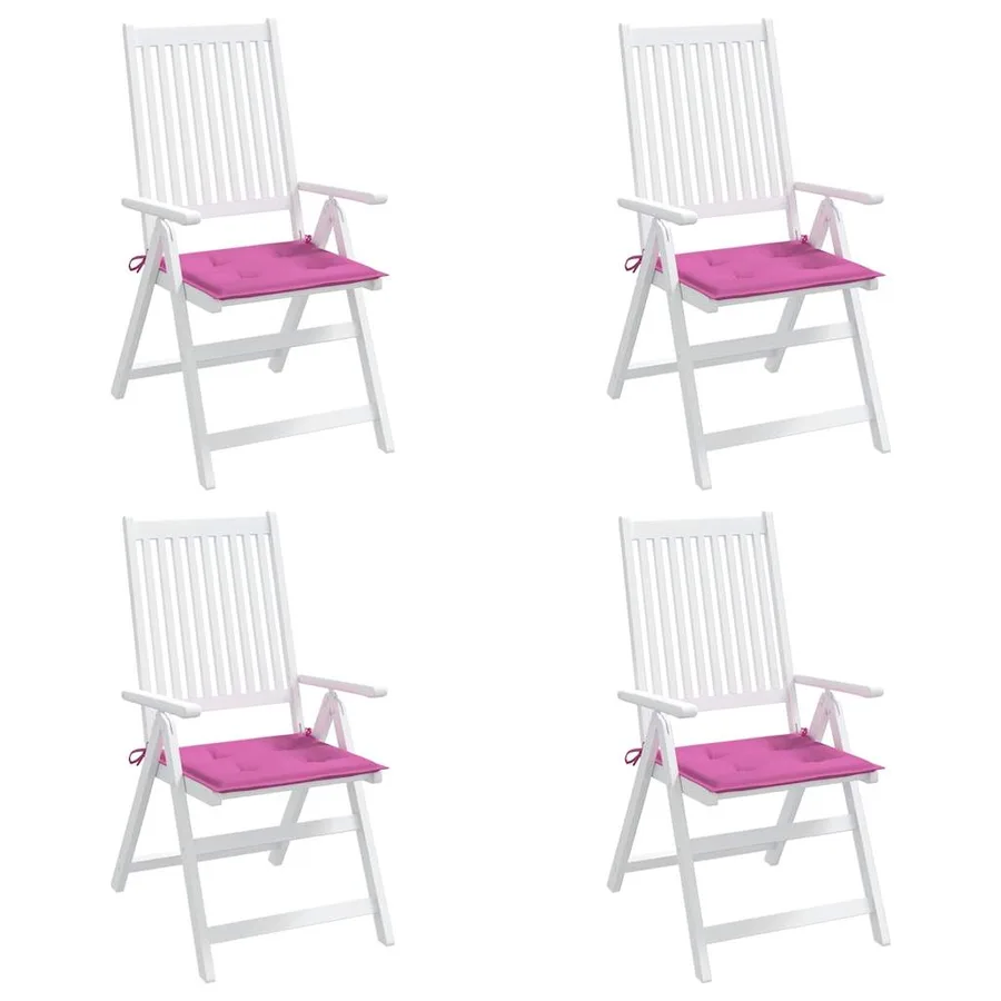 Coussins de chaise de jardin lot de 4 rose 50x50x4 cm tissu - 4
