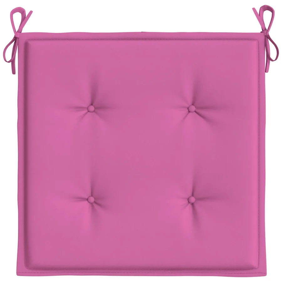 Coussins de chaise de jardin lot de 4 rose 50x50x4 cm tissu - 6
