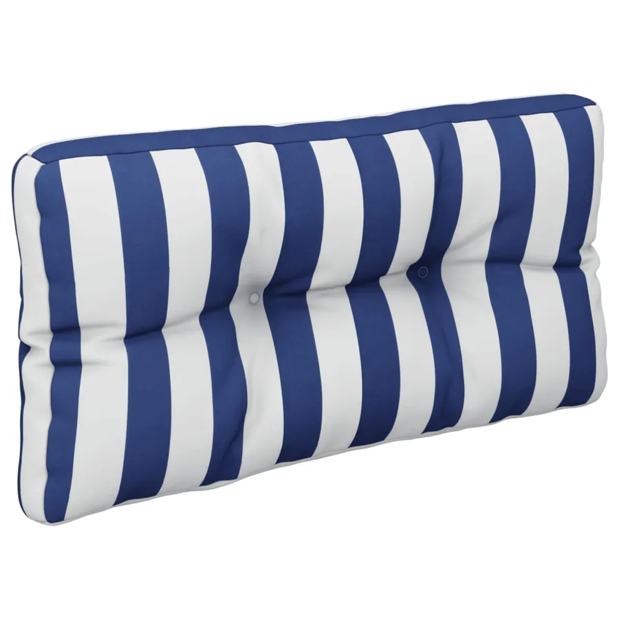 Coussin de palette rayures bleues et blanches 80x40x12 cm tissu - 4