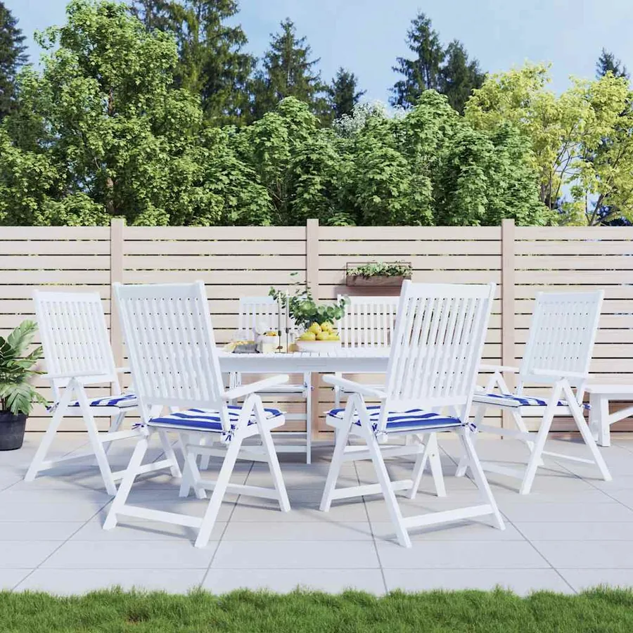 Coussins de chaise de jardin lot de 6 50x50x4 cm tissu