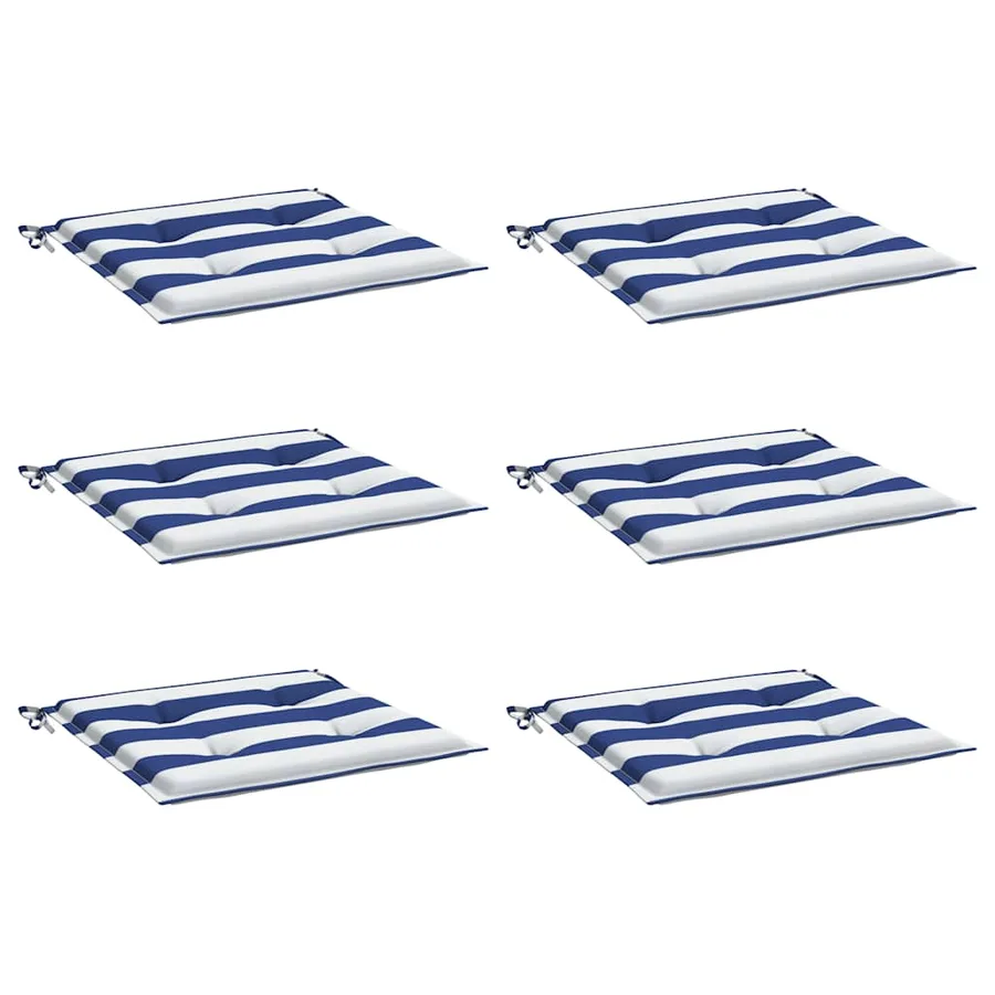 Coussins de chaise de jardin lot de 6 50x50x4 cm tissu - 3