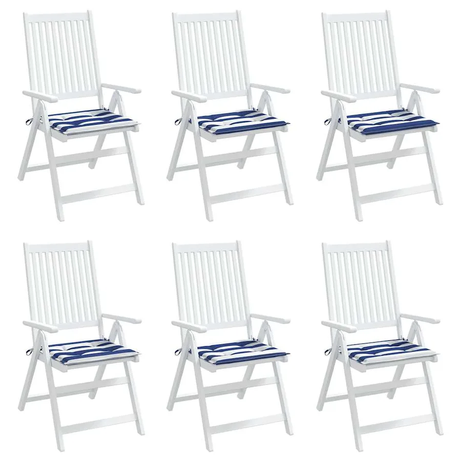 Coussins de chaise de jardin lot de 6 50x50x4 cm tissu - 4