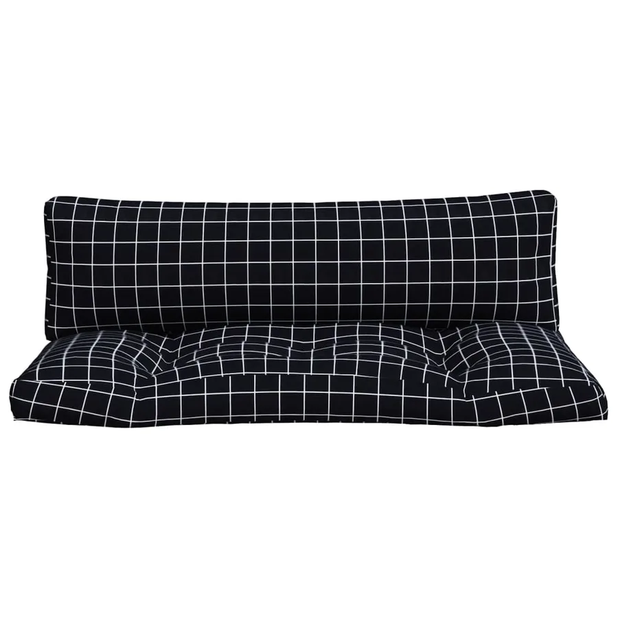 Coussins de palette lot de 2 motif à carreaux noir tissu Oxford - 4
