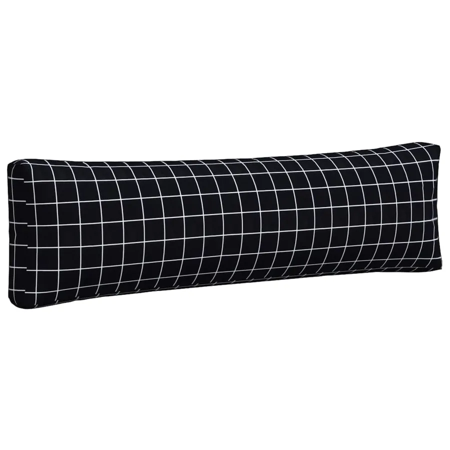 Coussins de palette lot de 2 motif à carreaux noir tissu Oxford - 5
