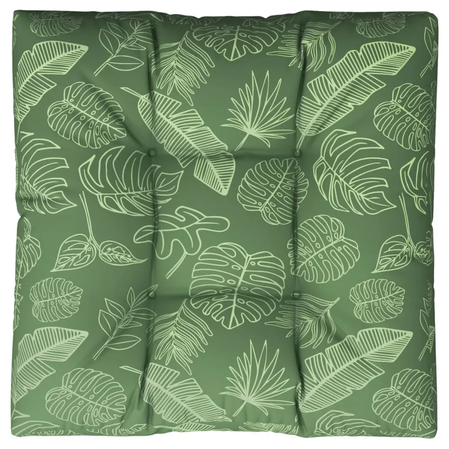 Coussin de palette motif de feuilles 70x70x12 cm tissu - 2