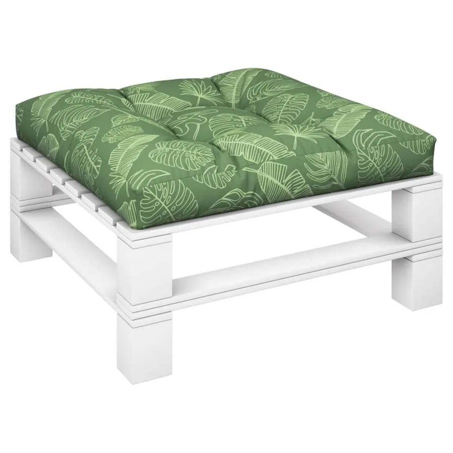 Coussin de palette motif de feuilles 70x70x12 cm tissu - 3