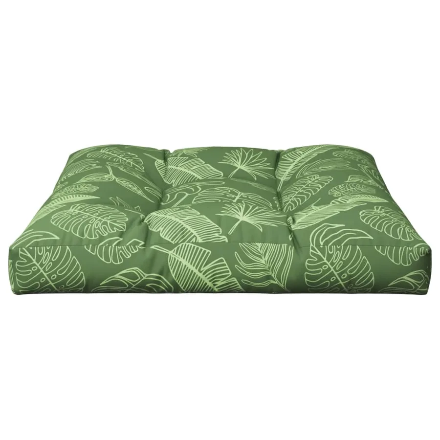 Coussin de palette motif de feuilles 70x70x12 cm tissu - 5
