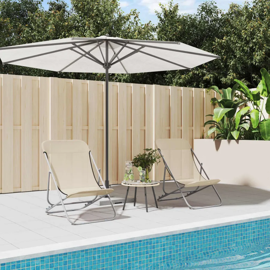 Chaises plage pliantes lot de 2 textilène acier enduit poudre