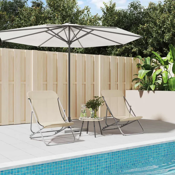 Chaises plage pliantes lot de 2 textilène acier enduit poudre