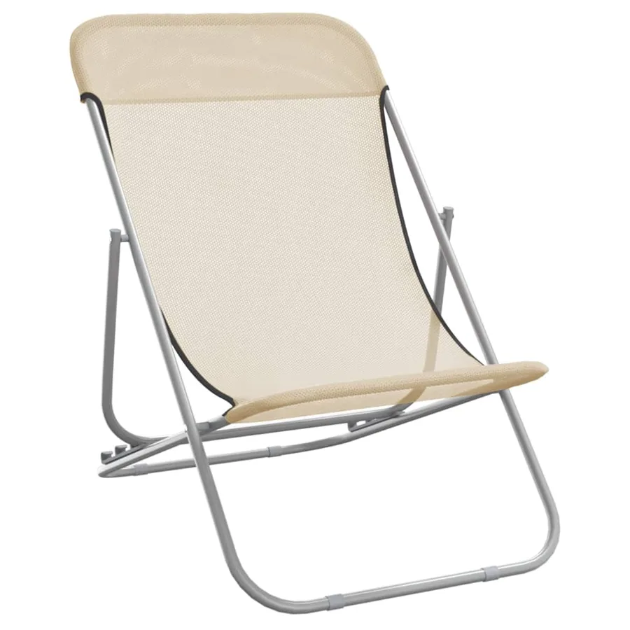 Chaises plage pliantes lot de 2 textilène acier enduit poudre - 3