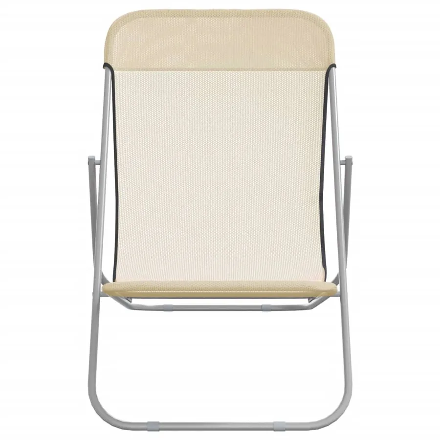 Chaises plage pliantes lot de 2 textilène acier enduit poudre - 4