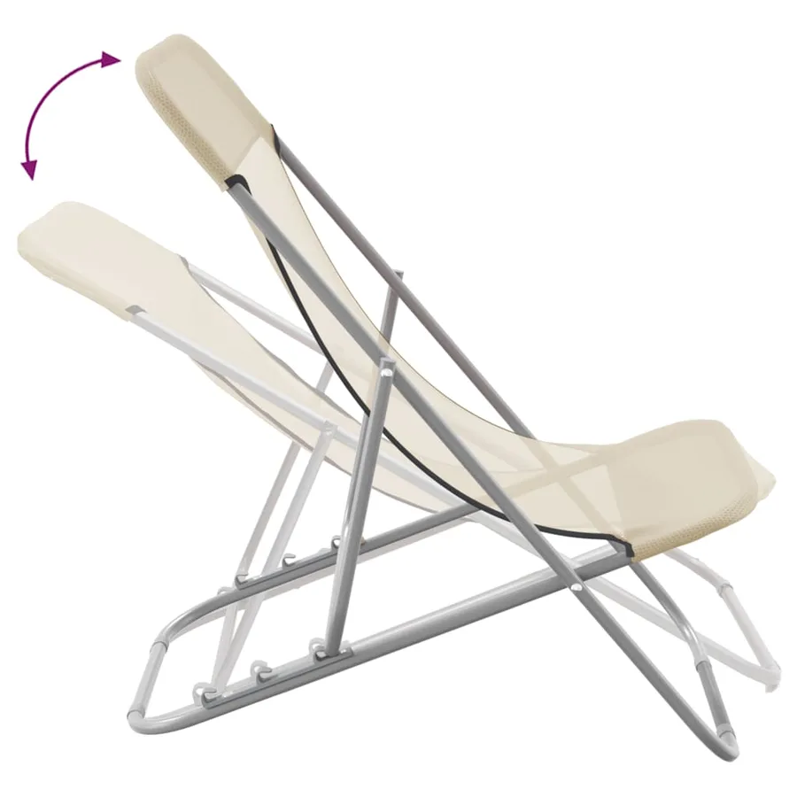 Chaises plage pliantes lot de 2 textilène acier enduit poudre - 7