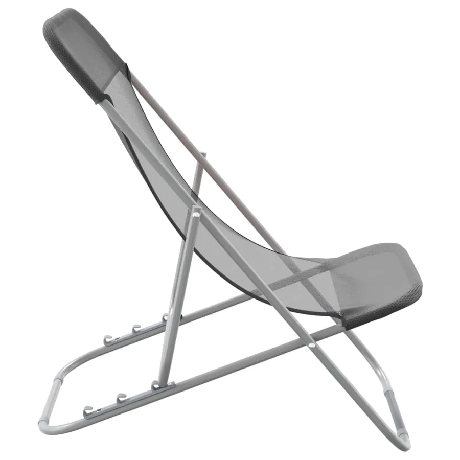 Chaises plage pliantes lot de 2 textilène acier enduit poudre - 5