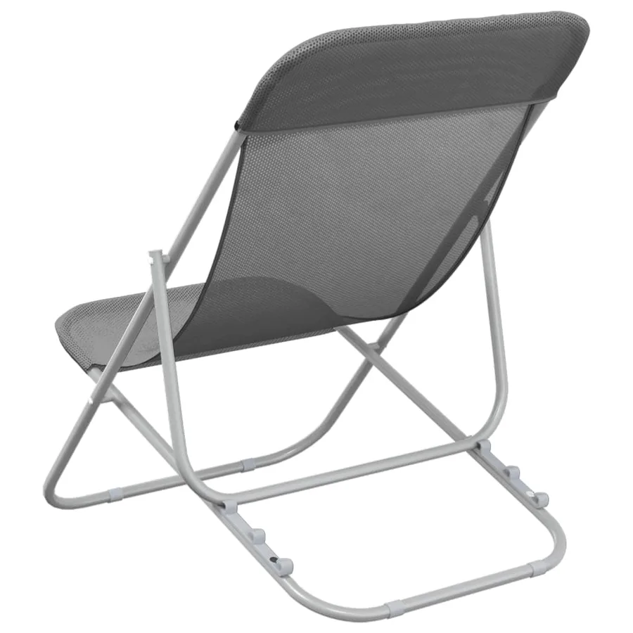 Chaises plage pliantes lot de 2 textilène acier enduit poudre - 6