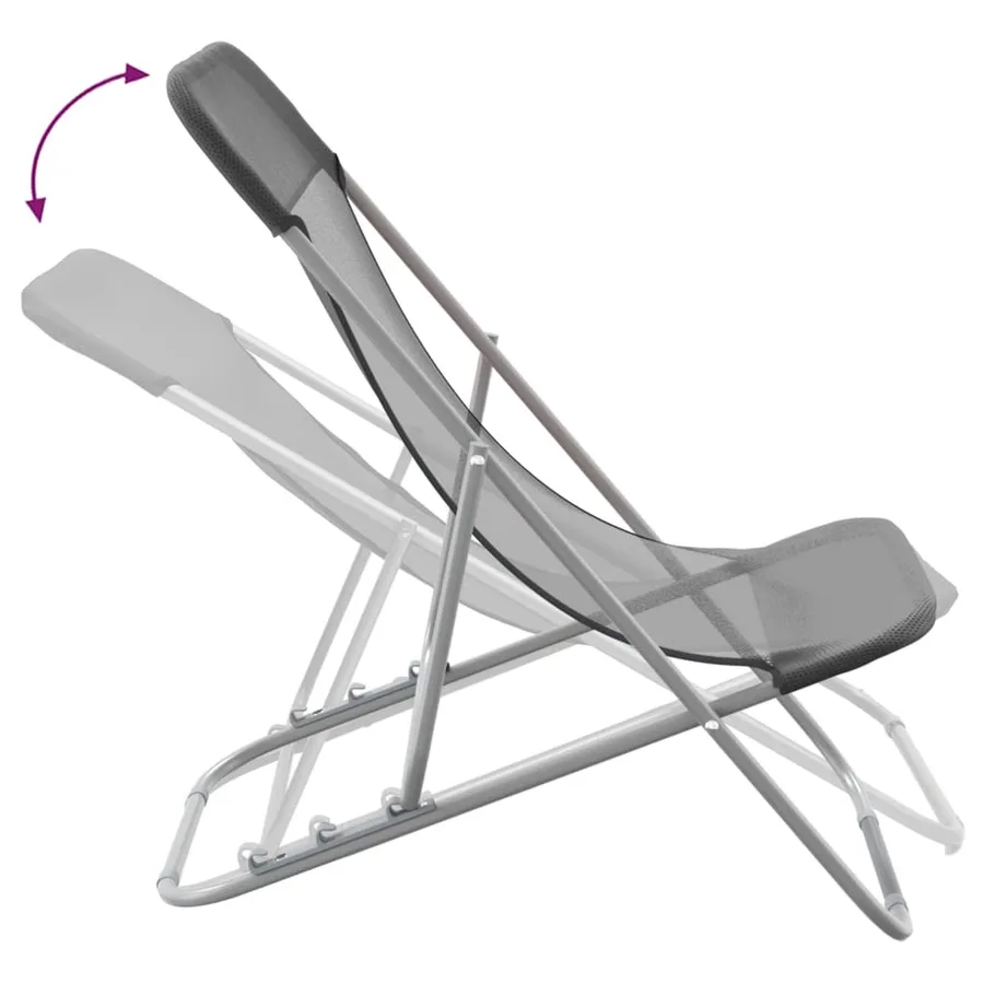 Chaises plage pliantes lot de 2 textilène acier enduit poudre - 7